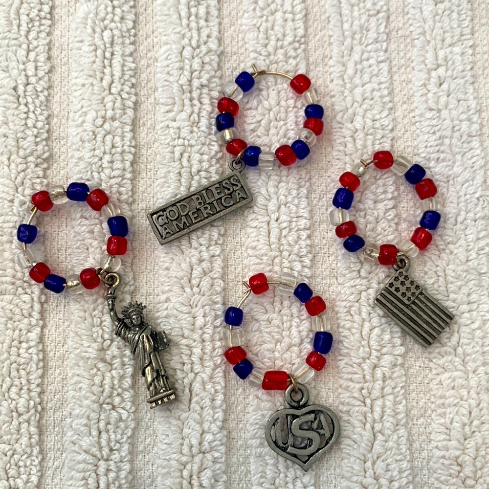 Patriotic Wine Stem Rings